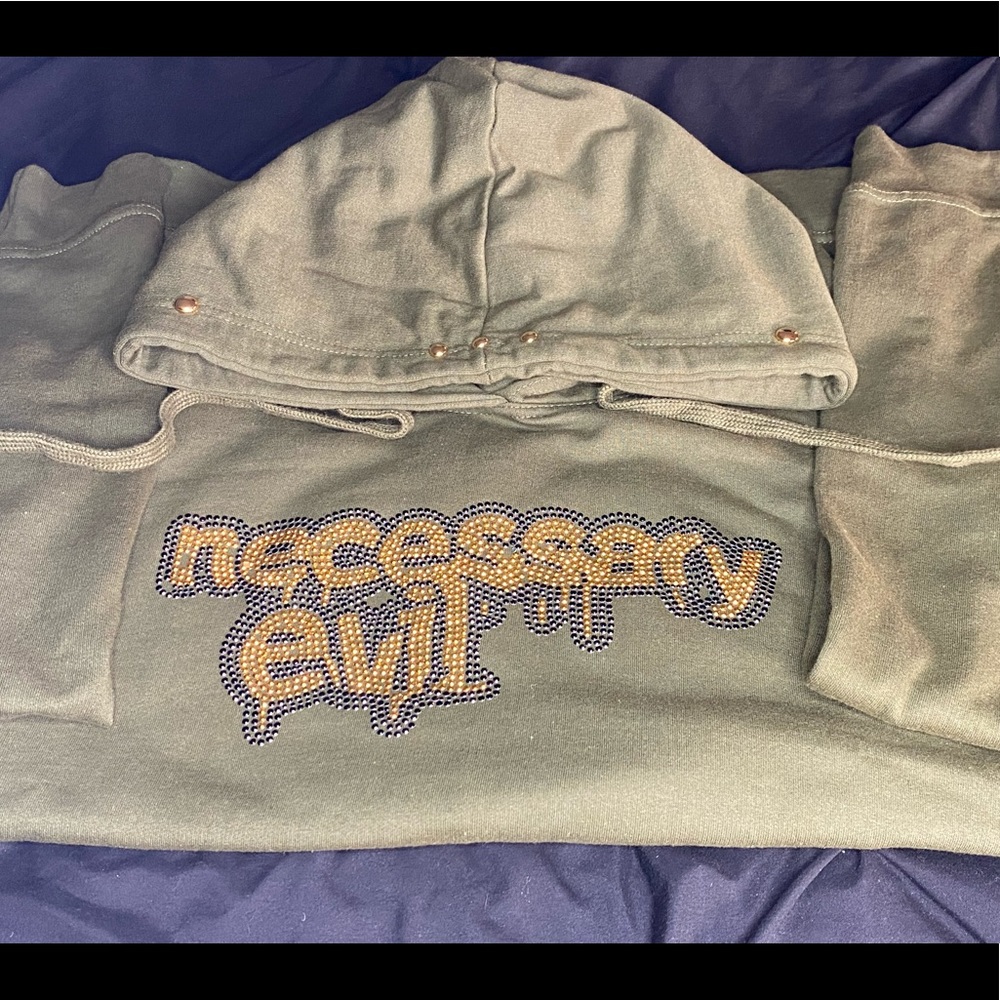 LIKE- NEW MENS OLIVE HOODIE